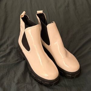 Circus by Sam Edelman Glossy Cream Ankle Boots